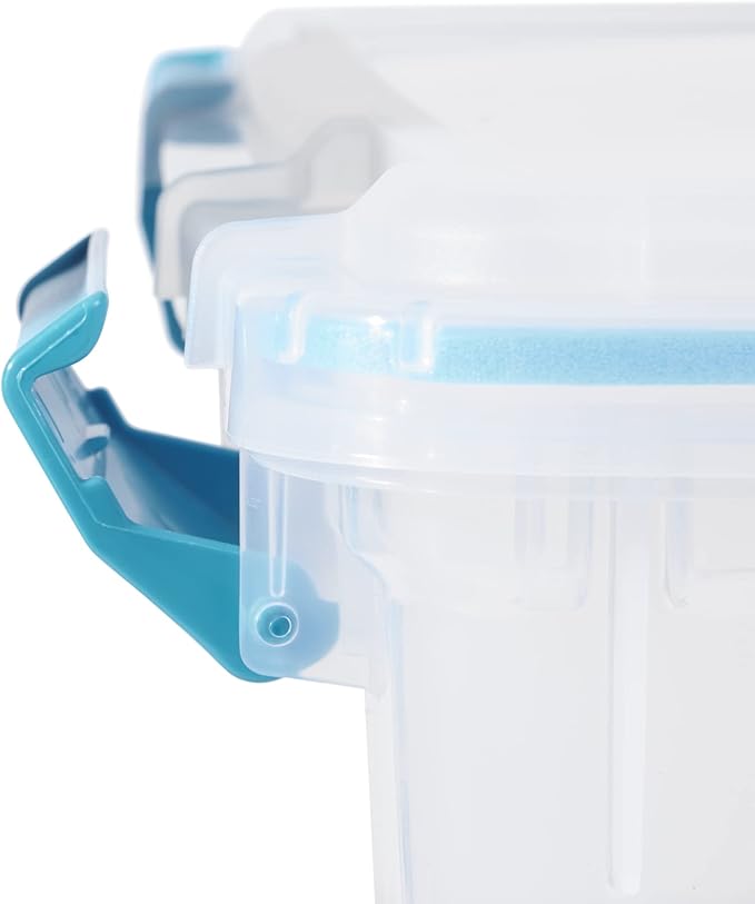 Sterilite 54 Qt Gasket Box, Stackable Storage Bin with Latching Lid and Tight Seal, Plastic Container to Organize Basement, Clear Base and Lid, 1-Pack - Image 5