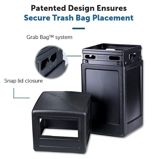 Commercial Zone-73290199 PolyTec 42 Gallon Square Waste Container with Dome Lid Color: Black - Image 2
