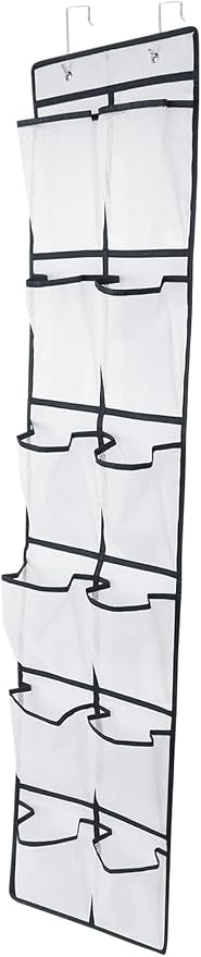 GOMAJI 12 Large Pockets Over Door Hanging Shoe Organizer, White - Image 8