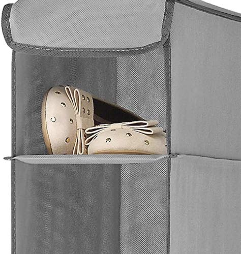 Whitmor Hanging Shoe Shelves - 8 Section - Closet Organizer - Grey - Image 6
