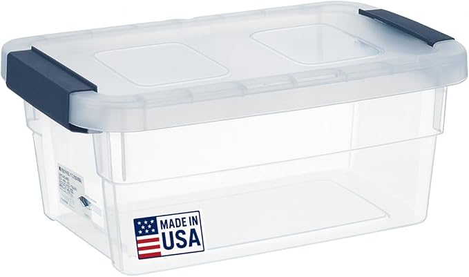 Tribello Clear Plastic Storage Bins with Lids Stackable Storage Bins (15 Quart) by Tribello