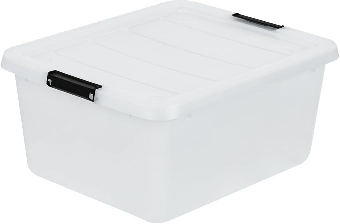 IRIS USA 18 QT Clear Storage Organizer with Removable Dividers, Stackable Plastic Storage Box with Lid, Modular Container for Crafts, Tools, Office & Pantry Organization - Image 6