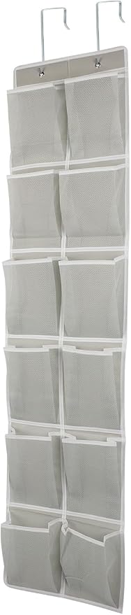 GOMAJI Over the Door 12 Pocket Hanging Shoe Organizer, Gray - Image 7