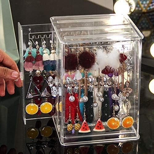 Sooyee Clear 3 Vertical Drawer Earring Display Stand Organizer(216 Holds 108 Pairs), Jewelry Hanger Storage Box - Image 4