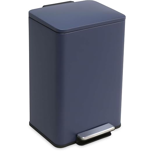 SIMPLI-Magic 50L / 13.2 Gallon Kitchen Trash Can - Soft-Close Lid, Hands-Free Step Pedal, Stainless Steel Garbage Can with Odor Filter, Smudge-Resistant Finish by Simpli-Magic
