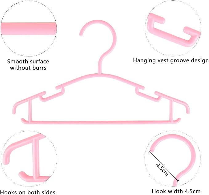 GoodtoU Baby Hangers Plastic - Kids Hanger Bulk Toddler Hangers 60 Pack Hanger for Toddler Children Pink - Image 2