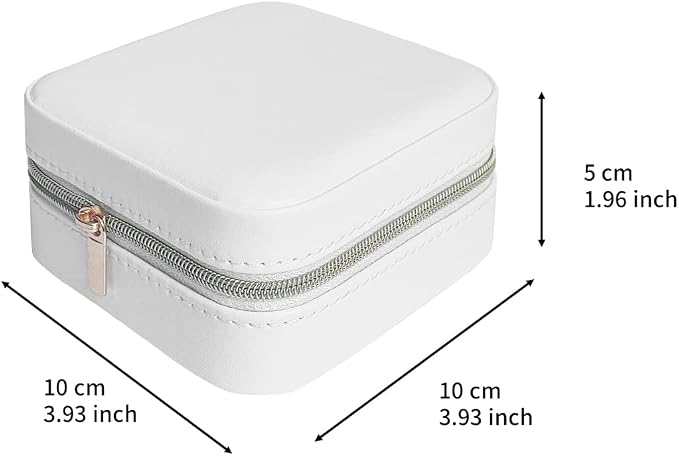 Jewelry Case with Mirror, Small Travel Jewelry Organizer, Portable Mini Storage Box for Rings, Earrings, Necklaces, Gift for Mother Mom, Girl, Daughter, Sisters, Bridesmaids, Mother's Day Gift (White) - Image 3