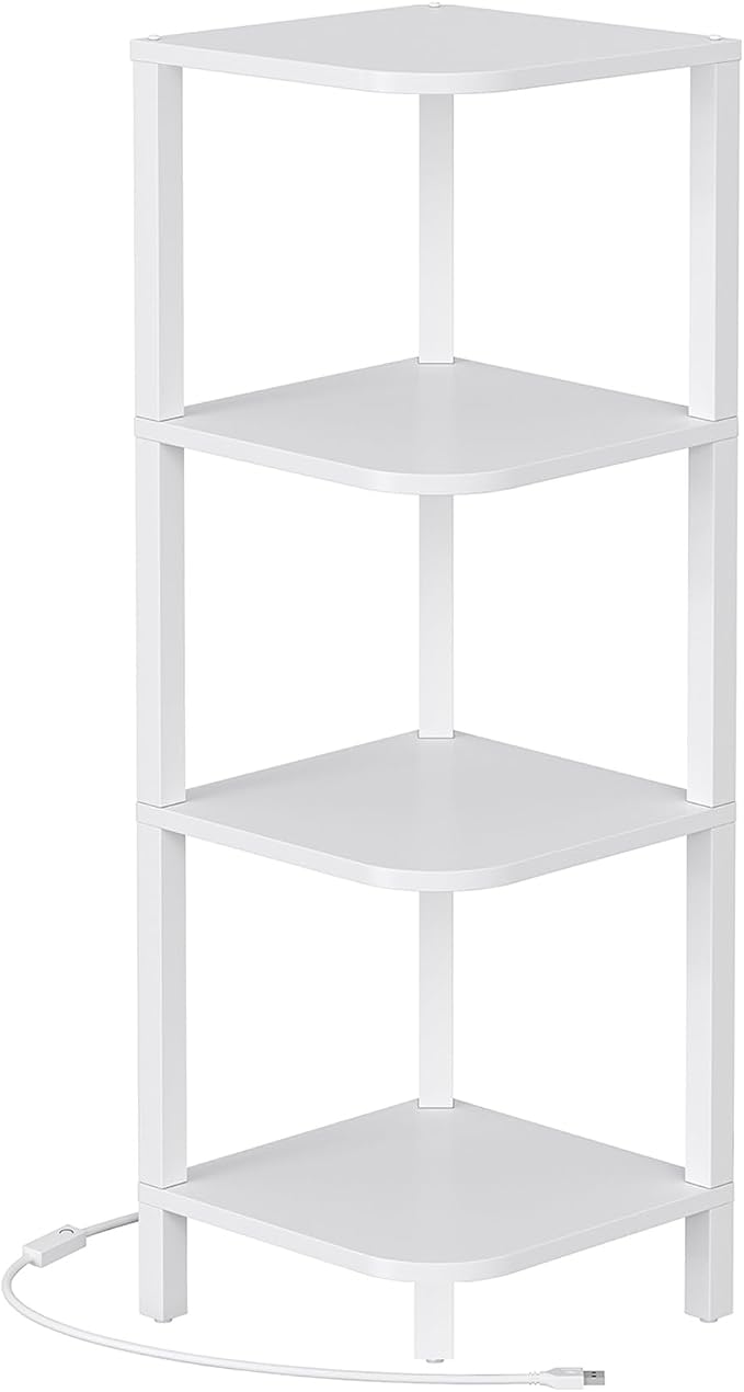 TUTOTAK Corner Shelf, 4-Tier Corner Bookshelf for Small Space, Narrow Display Corner Shelf Stand with Storage Rack, for Living Room, Bedroom, White BS08BW004L - Image 8