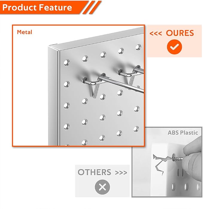 Ultrawall 4 Pcs Metal Pegboard Wall Panels, Peg Boards for Garage Tool Storage - Image 4