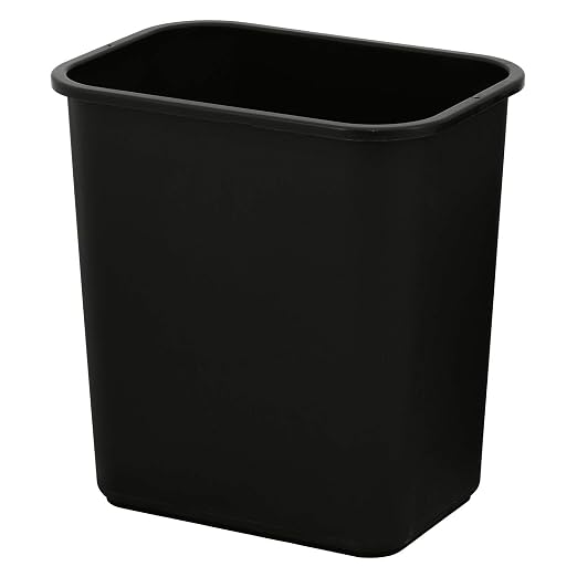 United Solutions 7 Gallon / 28 Quart Efficient Trash Wastebasket, Fits Under Desk, Small, Narrow Spaces in Commercial, Kitchen, Home Office, Dorm, Easy to Clean, Black (Pack of 12) - Image 2