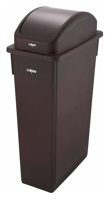 Winco Slender Trash Can, 23-Gallon, Brown - Image 2