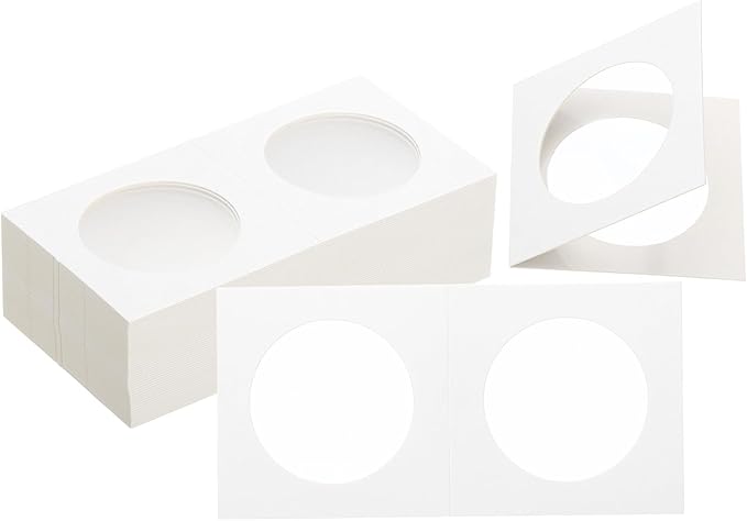 PATIKIL 2 x 2 Coin Flips, 100 Pack 35mm Cardboard Coin Holder Paper Coin Holders for Coin Collection Supplies Collector, White
