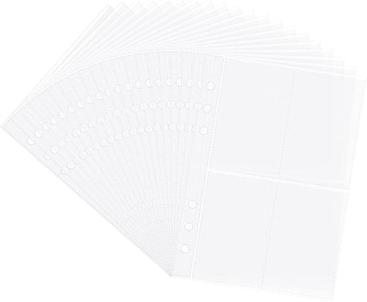 Clear Double-Sided Refill Inner Pages for Transparent Jewelry Storage Book 6 Ring Binder, 20 Sheets 160 Pockets by LingLingo