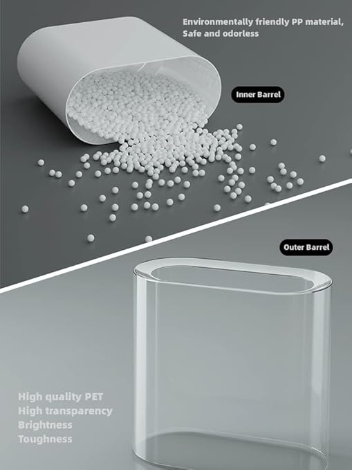IEEK Small Waste Basket Slim Trash Can 3.2 Gallon/12L Clear and White Garbage Can Rectangle Plastic Wastebaskets Container Bin for Narrow Spaces Office,Bathroom, Bedroom,Kitchen,Living Room,Study - Image 6