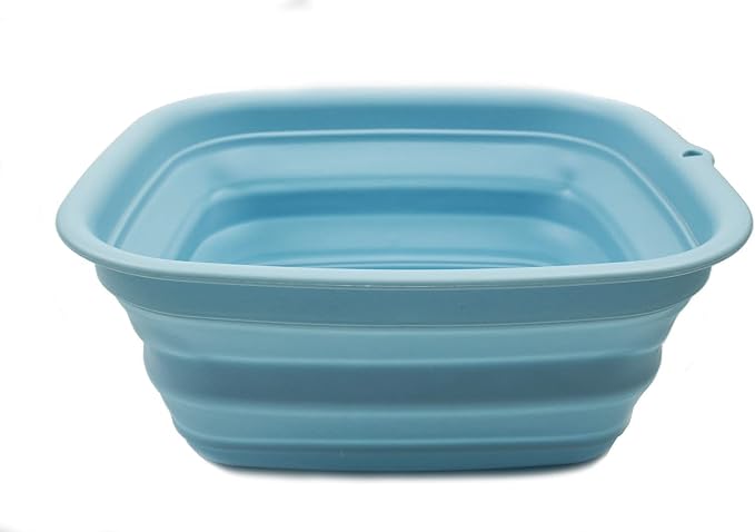 SAMMART 7.7L (2 Gallon) Collapsible Tub - Foldable Dish Tub - Portable Washing Basin - Space Saving Plastic Washtub (Sea Angel, S) by SAMMART