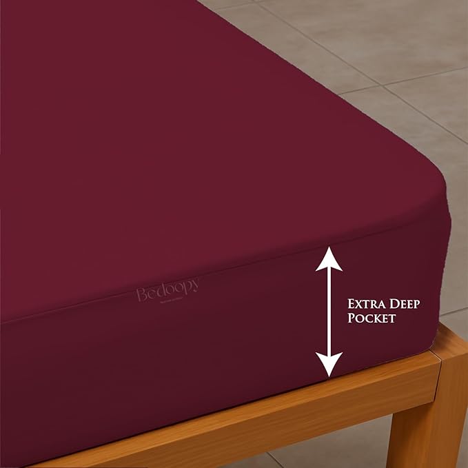 28X75 Cot Bed Waterproof Mattress Protector Pad Cover RV Bunk & Truck Sleeper Soft Terry Cotton Burgundy Luxury RV Mattress Protector 14" Inch Deep Pocket Easy Care