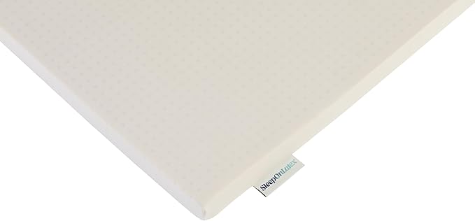 Pure Green Natural Latex Mattress Topper w/Jersey Cover - Medium Firmness - 2 Inch - Queen Size (GOTS Certified Organic)