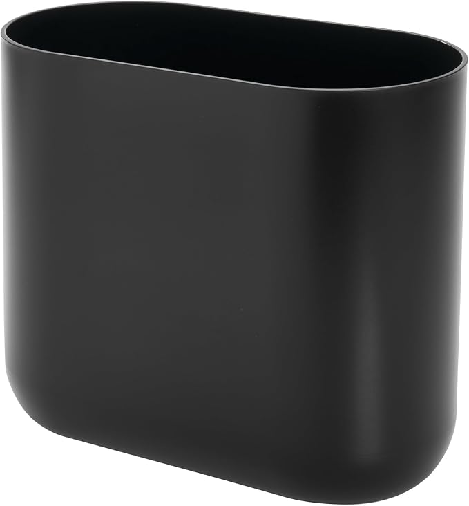 iDesign Small Slim Plastic Bathroom Trash Can, Garbage Can for Bedroom, Office, Desk, Dorm, 2-Pack, Black - Image 9