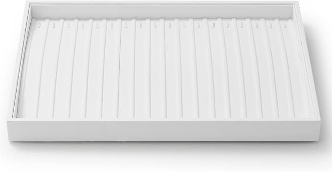 Oirlv Premium White Leather Stackable Jewelry Tray 18 Gird Necklace Bracelet Organizer Showcase Necklace Display Tray by Oirlv