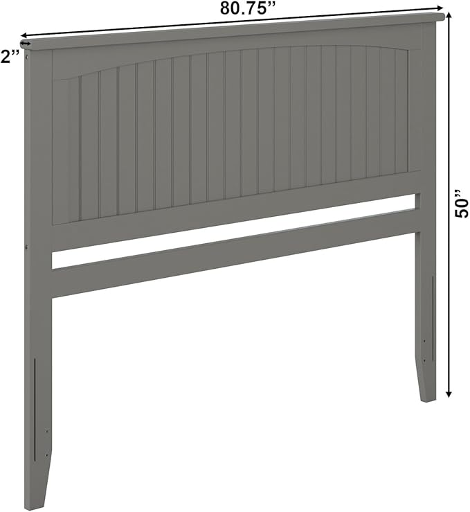 Atlantic Furniture AR282859 Nantucket Headboard, King, Grey