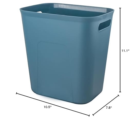 UUJOLY Plastic Small Trash Can Wastebasket, Garbage Container Basket for Bathrooms, Laundry Room, Kitchens, Offices, Kids Rooms, Dorms, 3.5 Gallon, Blue Green - Image 7