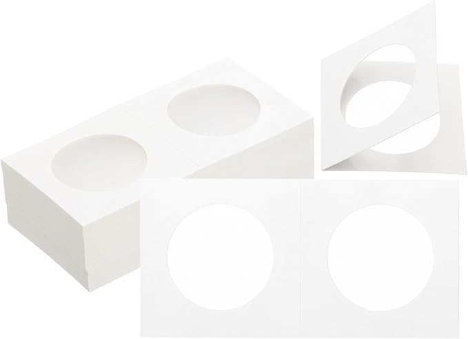PATIKIL 2 x 2 Coin Flips, 100 Pack 33mm Cardboard Coin Holder Paper Coin Holders for Coin Collection Supplies Collector, White