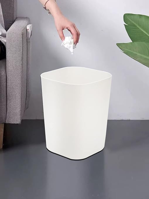 Besli 2 Gallon Small Trash Can Garbage Can Wastebasket for Bathroom Bedroom Kitchen Office (White, 2 Pack) - Image 6