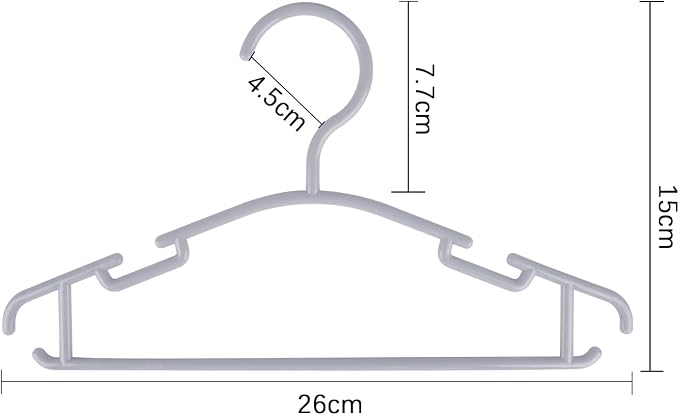 GoodtoU Plastic Baby Hangers, Gray, 60 Pack, Sturdy and Durable, Ideal for Kids' Clothes - Image 2