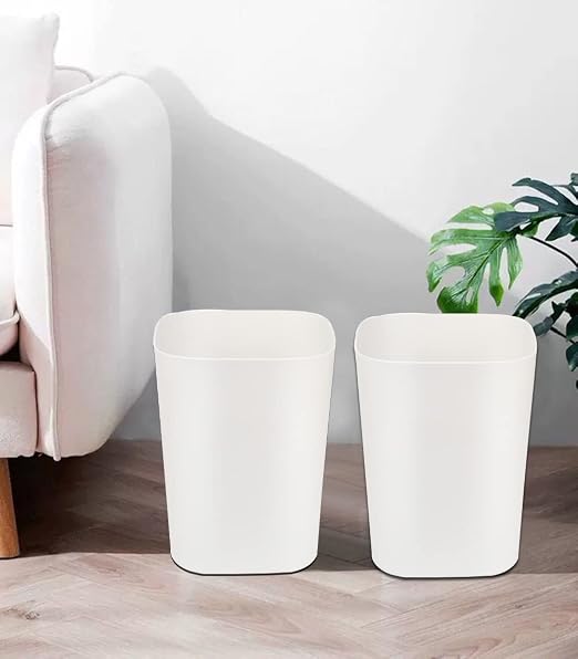 Besli 2 Gallon Small Trash Can Garbage Can Wastebasket for Bathroom Bedroom Kitchen Office (White, 2 Pack) - Image 7