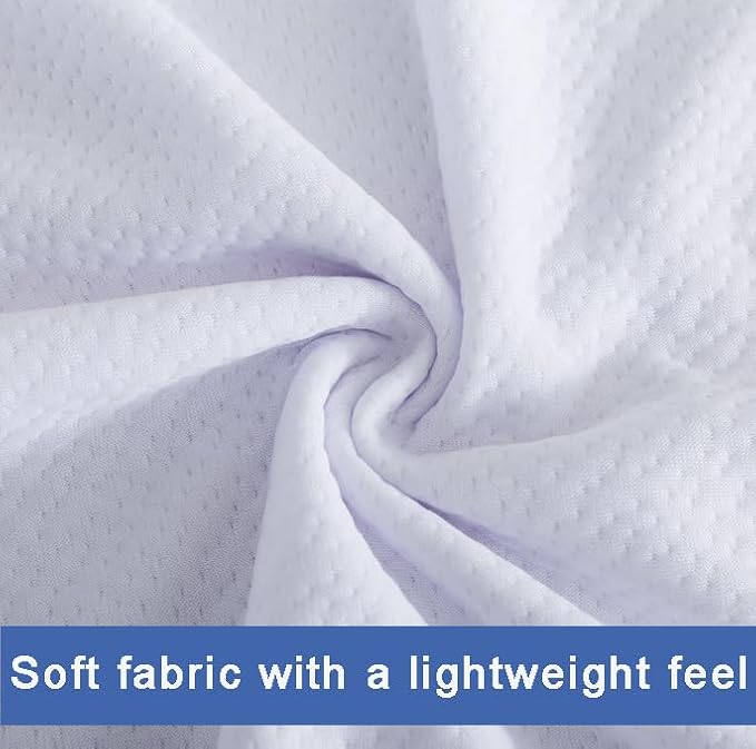 SHOUREN Mattress Topper Cover Only Full, 2-3 Inch Zippered Mattress Topper Protector with Adjustable Straps, Ultra Soft Breathable Washable Encasement, Secure Fit, White