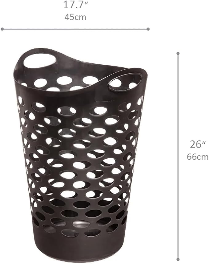 Flex Carrying Handles Laundry Hamper, Black - Image 5