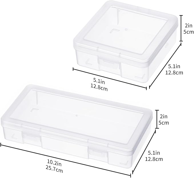 novelinks Plastic Clear Storage Containers for Organizing, Craft Storage Organizers and Stackable Storage Bins with Lids for Pencil Box, Bead, Cookie Cutter, Board Game (6 Pack Small + 6 Pack Medium) - Image 3