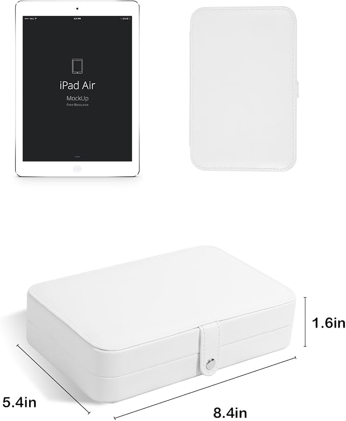 GUKA Travel Jewelry Case, Portable Jewelry Travel Organizer, PU Travel Jewelry Case Organizer for Rings Earrings Necklaces Bracelets Watch for Birthday Wedding Gifts. White - Image 6