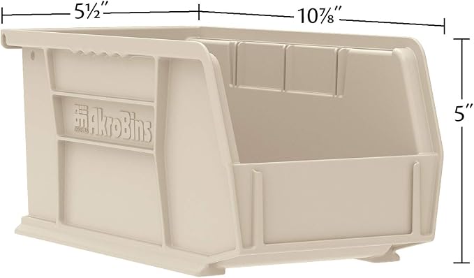 Akro-Mils 30230 AkroBins Plastic Storage Bins, Space-Saving Stackable Bins for Garage, Pantry, Craft Organization, 11" x 5" x 5", Clear, 12-Pack - Image 2