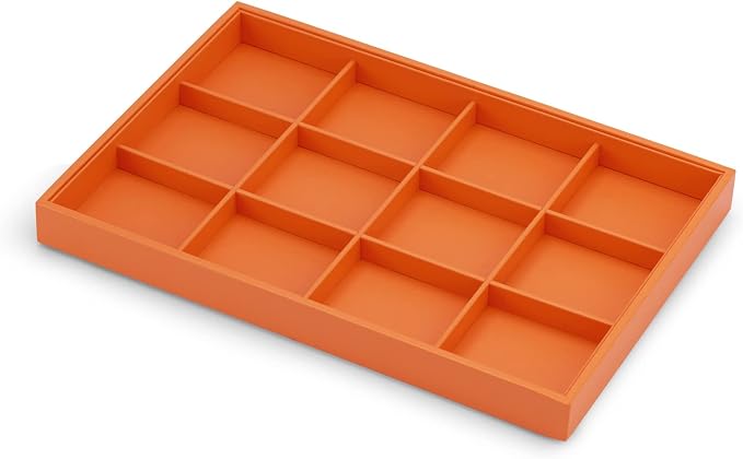 Oirlv Luxury Leather Jewelry Tray Orange Stackable Jewelry Drawer Organizer Trays Bracelets Bangles Watches Storage - Image 6