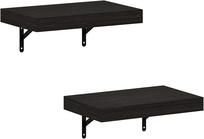 Furinno Tanna Floating Shelves for Wall Set of 2, 15-Inch Wall Shelf, Triple Thick Floating Mounted Shelf, for Bathroom, Home Office, Living Room, Tobacco Oak by Furinno-FitsYourSpaceFitsYourBudget