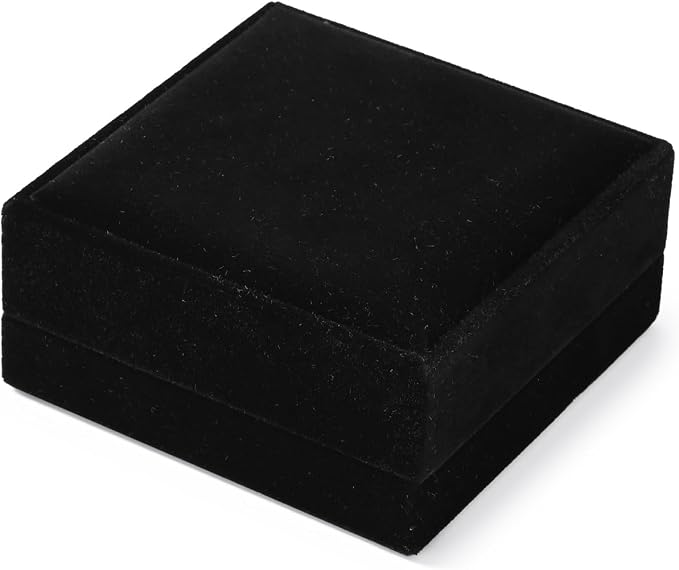 3 in 1 Velvet Jewelry Set Gift Box Earring Gift Box Ring Necklace Boxes Small Jewelry Storage Boxes for Travel Birthday Mother's Day Valentine's Day Gifts (Black) - Image 9
