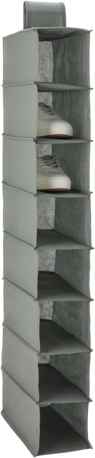 Amazon Basics 8-Tier Hanging Closet Shelf Shoe Organizer, Space Saving Storage, Foldable, 11.5 x 41 x 5.5 in, Dark Grey | for Closet Storage by AmazonBasics