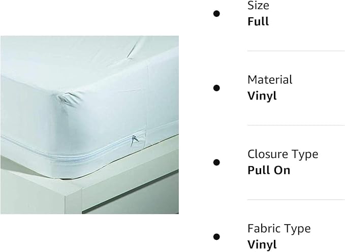 4Gauge Vinyl Plastic Mattress Protector Fitted Sheet Style Waterproof Mattress Cover Breathable and Spill Protection Fits a Mattress Up to 11.5" Deep (Twin 76" x 39" x 11.5" Deep)
