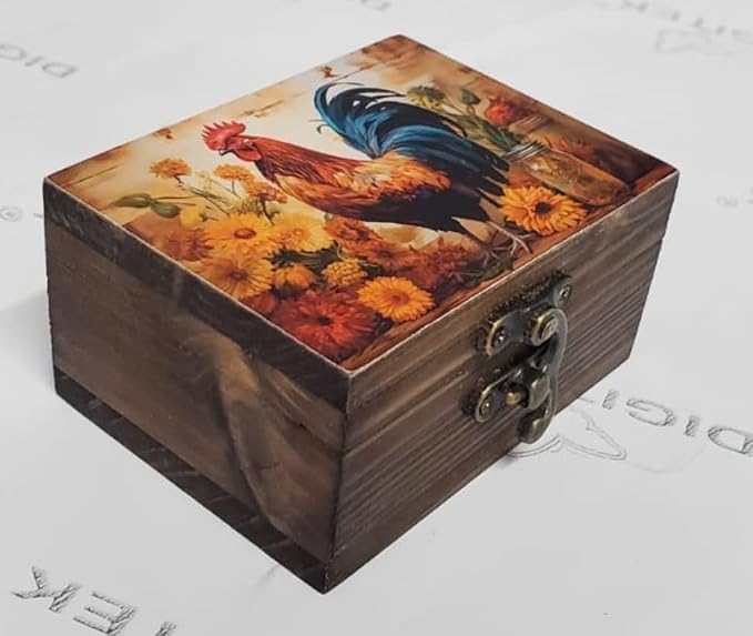 Trinket Box Small Jewelry Keepsake Box | Earrings Necklace Storage Box for Girls Women | Gift Idea Valentine's Day, Birthday Christmas, Weddings, Animals Ornaments for Home Décor (Rooster) by JB%26C+Premium