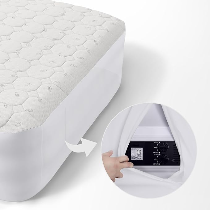 CHILLSUN Twin Mattress Pad Cover Air Mattress Topper, Twin Size Quilted Fitted Mattress Protector Cooling Hypoallergenic Material, Super Soft Breathable and Noiseless Down (15-23'' Deep Pocket)