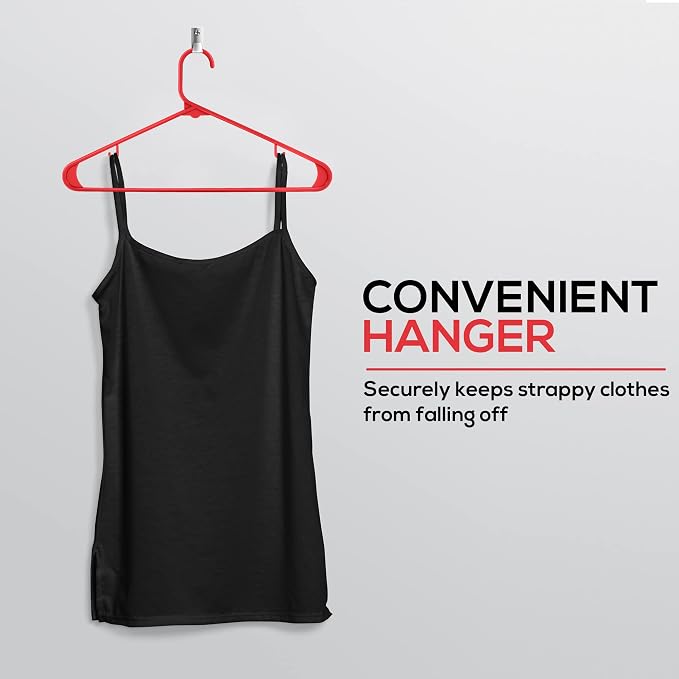 Utopia Home Plastic Hangers 200 Pack - Clothes Hanger with Hooks - Durable & Space Saving (Red) - Image 3