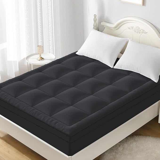 YUGYVOB Full Mattress Topper - 800GSM Extra Thick Cooling & Breathable Mattress Pad with Deep Pocket 8"-21" & Soft Down Alternative Filling, Grey