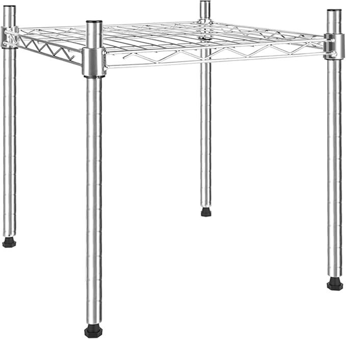 Simple Deluxe 1-Tier Shelving Unit, 15" W x 15" D x 13.8" H Wire Metal Storage Rack, Chrome by SimpleDeluxe