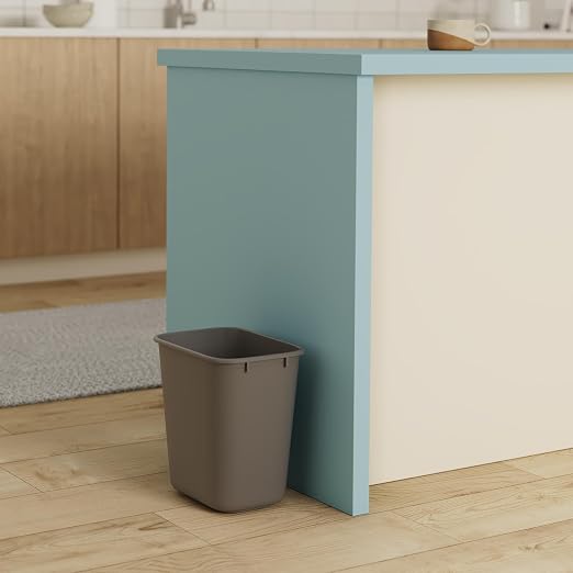 Rubbermaid Commercial Products Deskside Wastebasket/Trash Can, 3.25-Gallon/13-Quart, Gray, Plastic, for Bedroom/Bathroom/Office, Fits Under Desk/Sink/Cabinet - Image 4
