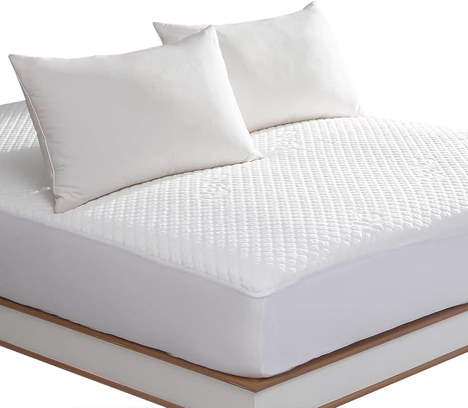 King Size Waterproof Mattress Protector Fitted Mattress Pad Cover with Deep Pocket Up to 18''