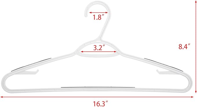 30 Pack Bendable Plastic Hangers Light-Weight Non-Slip Clothes/Suit Hangers(Grey) - Image 7