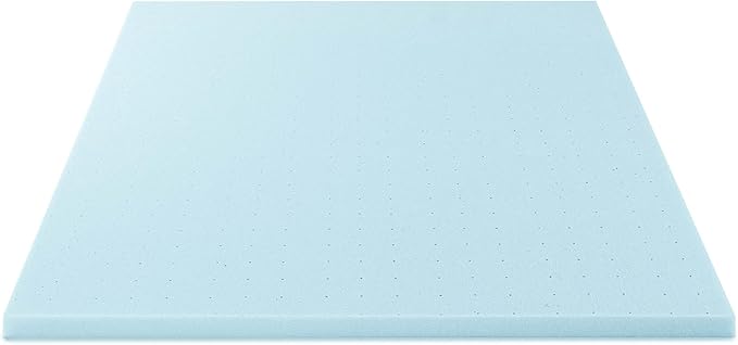 Best Price Mattress 2 Inch Ventilated Memory Foam Mattress Topper, Cooling Gel Infusion, Dorm Essentials, Queen