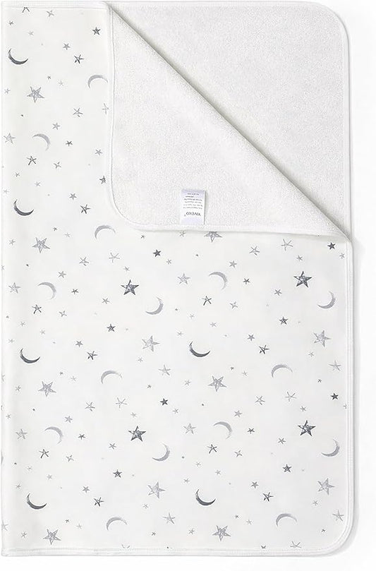 Baby Waterproof Bed Pad Washable Mattress Pad Reusable Underpads Bed Wetting Incontinence Cover for Baby Toddler Children and Adults-White Star