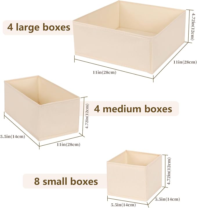 Drawer Organizer Clothes, 16 Pack Dresser Organizer Bins, Foldable Closet Organizers and Storage Fabric Dresser Bins, Shallow Drawer Dividers for Clothing, Underwears, Socks, Tie - Image 2